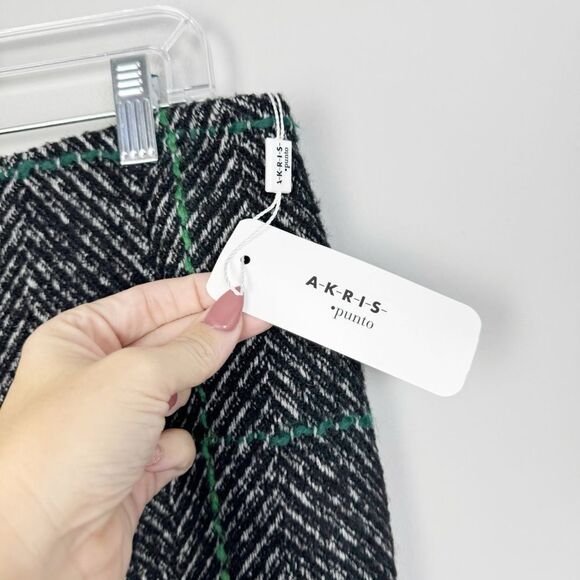 AKRIS PUNTO | NEW Windowpane Check Herringbone Pencil Skirt Women’s Size 10 - Picture 8 of 15